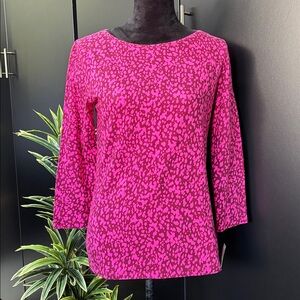 The Talbots Tee Three-quarter sleeve, scoop, neck,cotton stretch,pattern